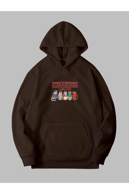 Stranger Cats – Kahverengi Sweatshirt