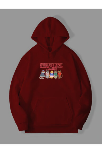 Stranger Cats – Kırmızı Sweatshirt