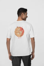 Uyuyan Kedi Ön-Arka - Beyaz T-Shirt - Görsel 2