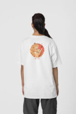 Uyuyan Kedi Ön-Arka - Beyaz T-Shirt - Görsel 3