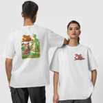 Uzaylı Ön-Arka - Beyaz T-Shirt