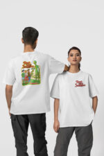Uzaylı Ön-Arka - Beyaz T-Shirt