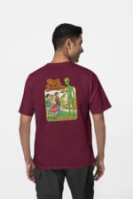 Uzaylı Ön-Arka - Bordo T-Shirt - Görsel 2