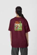 Uzaylı Ön-Arka - Bordo T-Shirt - Görsel 3
