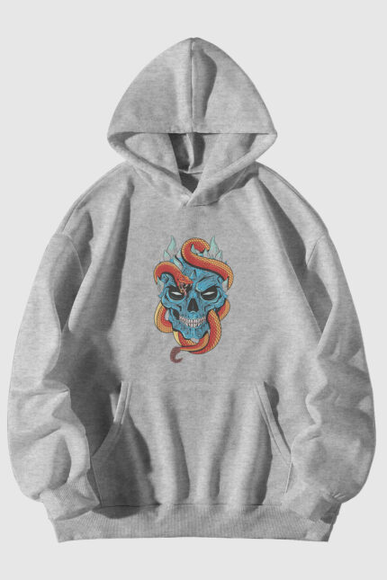 Yılan Kurukafa – Gri Sweatshirt