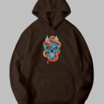 Yılan Kurukafa - Kahverengi Sweatshirt