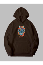 Yılan Kurukafa - Kahverengi Sweatshirt