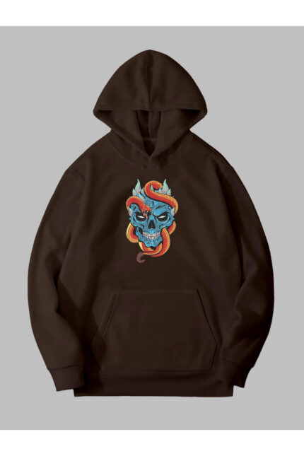 Yılan Kurukafa – Kahverengi Sweatshirt