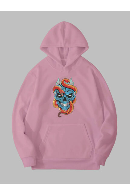 Yılan Kurukafa – Pembe Sweatshirt