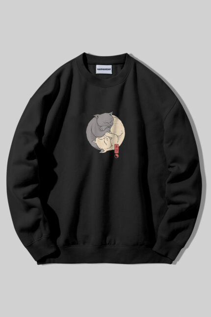 Ying Yang Kedi – Bisiklet Sweatshirt