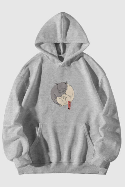 Ying Yang Kedi – Gri Sweatshirt