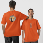 Yıldızlı Gece Ön-Arka - Turuncu T-Shirt