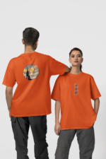 Yıldızlı Gece Ön-Arka - Turuncu T-Shirt