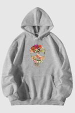 Çiçek Kurukafa - Gri Sweatshirt