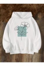 Çiçek - Beyaz Sweatshirt