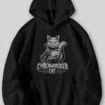 Cyber Cat - Siyah Sweatshirt
