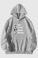 Eat Sleep Anime Repeat - Gri Sweatshirt