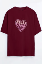 Self Love Club Kalp - Bordo T-Shirt
