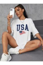 Usa - Beyaz T-Shirt