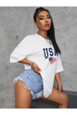 Usa - Beyaz T-Shirt - Görsel 3